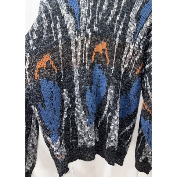 VTG Scandia‎ Cardigan Sweater Mens L Abstract Eclectic Grandpa Kurt Cobain USA - Picture 10 of 10